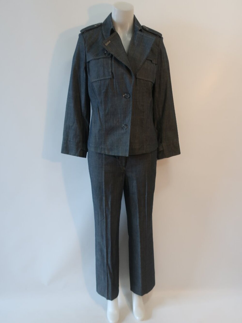 NWOT Women Calvin Klein Blue (Item-79) 2 Pc Pant Suit Set Jacket/10 Pant/8